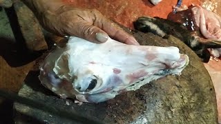 Full Goat Head Cutting Video || Professional Butcher’s Clean & Traditional Skills!