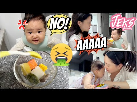 Cumpliendo 7 meses y aún no sabe comer...  Me siento mal 😥 #vlog