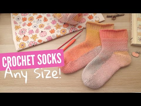 EASY Crochet Socks - Any Hook, Any Yarn, Fully Customisable - Beginner Friendly Technique 🧦