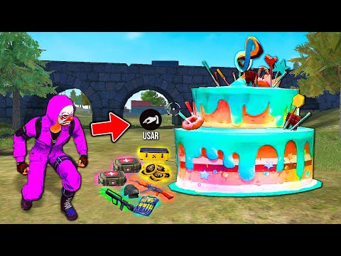 GANANDO la PARTIDA solo CON EL LOOT de los PASTELES 😱 FREE FIRE