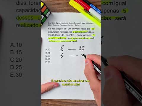 Regra de 3 inversa no concurso dos CORREIOS #concurso #correios #matemática