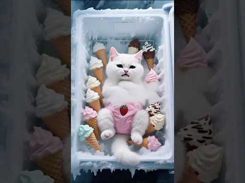 Ice-cream জন্য বিল্লু ফ্রিজের ভিতর আটক😱😭 #cat #kitten #shortsviral #cats #catshort