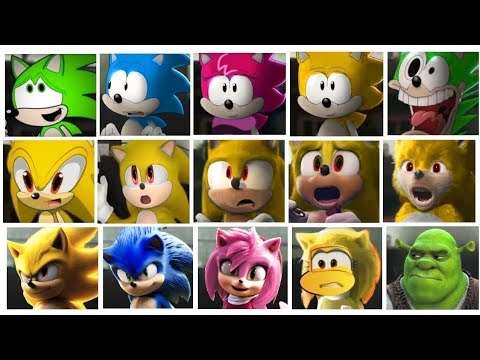 Sonic The Hedgehog Movie 4, Super Sonic Characters with colors friends 