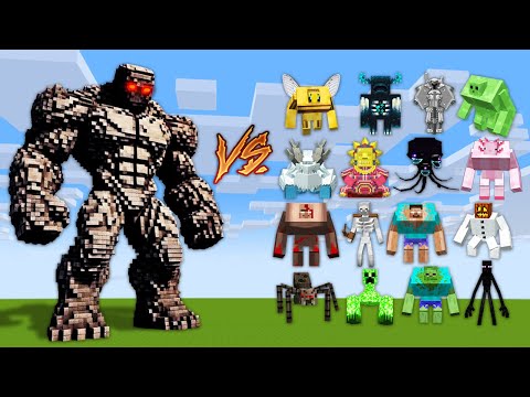 TITAN BEDROCK ULTRA GOLEM vs ALL MINECRAFT MUTANT BOSSES - Mob Battle HOW TO PLAY ZOMBIE ENDERMAN