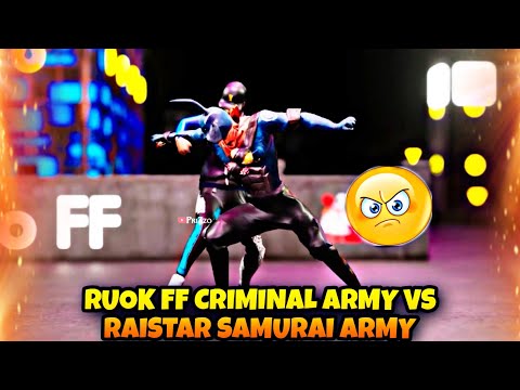 RUOK FF CRIMINAL ARMY VS RAISTAR SAMURAI ARMY 💥 || FREE FIRE ANIMATION VIDEO #shorts