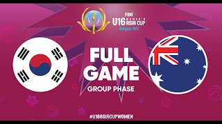 Group Phase | Korea v Australia | Full Basketball Game | FIBA U16 Women's Asia Cup 2025 - Division A