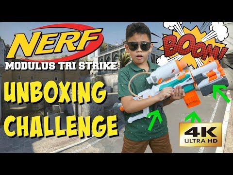 Vlog UNBOXING Mainan Anak NERF MODULUS TRI STRIKE  | TheRempongsHD