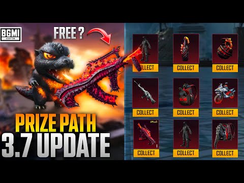 OMG 😱 Free Bonus 300Uc | Next Prize Path Event Bgmi | Godzilla Price Path Event All Rewards