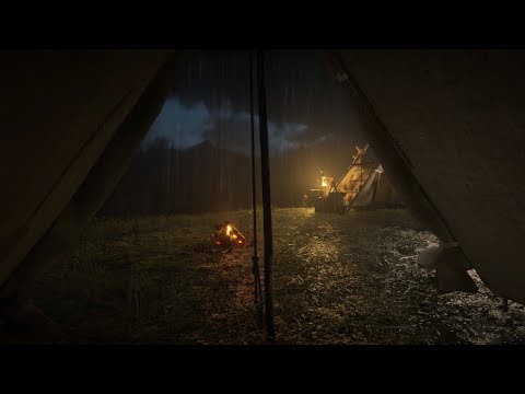 Heavy Thunderstorm Approaches you in the Forest | Heavy Rain Sounds, Strong Wind On Tent At Night