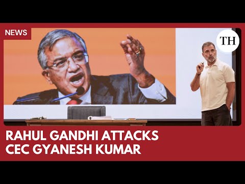 YouTube video thumbnail: Rahul Gandhi Attacks CEC Gyanesh Kumar for Allegedly Protecting 'Vote Chors'