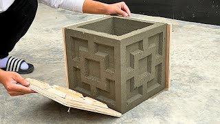 New Idea - How to make simple cement flower pots from wooden molds