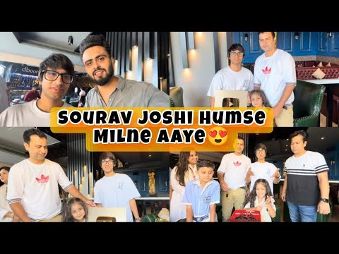 Sourav Joshi Aaye Amyra Ke Gold Button Ki Unboxing Karne😍🎉Party Mein Aaye Bht Mazey🥰