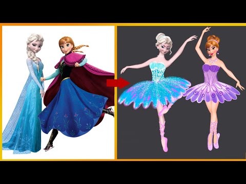 Frozen: Elsa Anna Glow Up Into Ballet Actress, Disney princess transformation, creative art