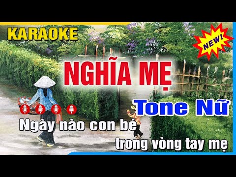 Karaoke Nghĩa Mẹ Tone Nữ (A#m) Nhạc Sống Trung Hiếu