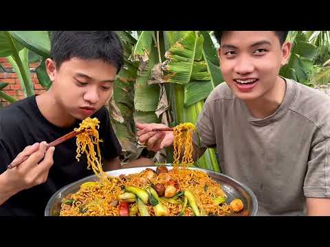 Anh Hai Rảnh TV || Thử Thách Ăn 10 Gói Mỳ Trộn Siêu Cay