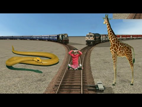 Crazy Anaconda stops the train and escapes in Indian train simulator