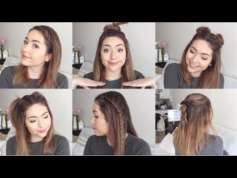 PEINADOS FÁCILES para CABELLO CORTO O MEDIANO | Hairstyles for SHORT Hair | Ekaty