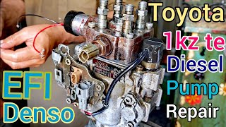How to Toyota 1kz te engine diesel pump repair - 1kz engine fuel pump reparing 