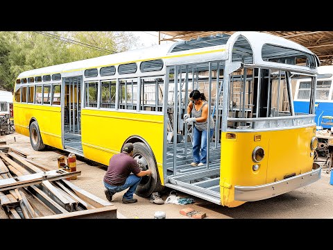 Couple Spends $8,000 to Transform Old Bus into Dream Mobile Home | By @TheHideawayPNW