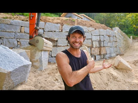 Construindo um Muro de Pedra GIGANTE no Nosso Terreno!