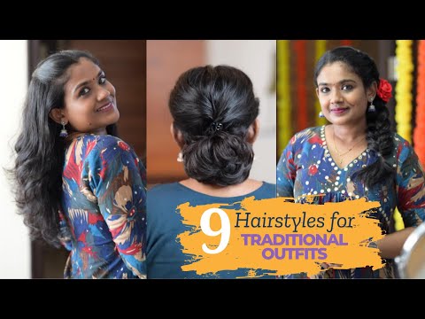 9 Hairstyles for Traditional Outfits | Indian Hairstyles | Easy Hairstyles | Hairstyles for Party