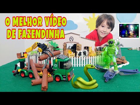 Fazendinha do Felipe - O caminhão de brinquedo desmontou. Homem Espacial salva vaca, cavalo da cobra