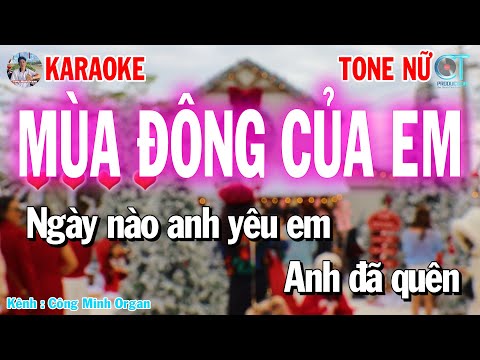 Mùa Đông Của Em Tone Nữ (C) Karaoke || Nhạc Sống 2025