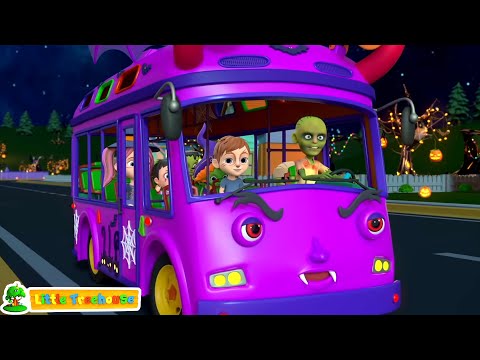 Spooky Wheels On The Bus | Halloween Bus Songs | Scary Videos and Spooky Rhymes for Kids