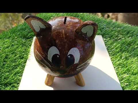 How to make coin Bank using Coconut shell 🥥🥥🥥 Easy & Awesome Coconut Project