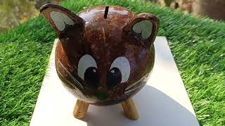 How to make coin Bank using Coconut shell 🥥🥥🥥 Easy & Awesome Coconut Project