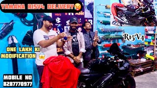 Yamaha R15v4 Delivery 😍| 1 Lakh Ki Modification 🥵| #hr76rider #r15v4