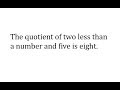 Understanding and Solving Equations