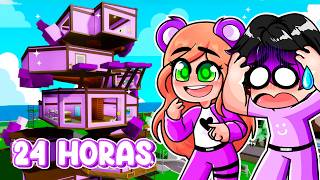 24 HORAS VIVIENDO en un MUNDO MORADO en Brookhaven Roblox