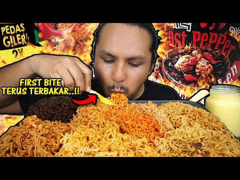 cuba  7 JENIS MEE/RAMEN PEDAS di malaysia (mukbang malaysia) DAEBAK GHOSTPEPPER MAGGI PEDAS GILER