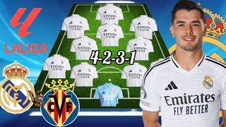 MILITAO OUT❌ REAL MADRID VS VILLARREAL PREDICTED 4-2-3-1 LINE-UP IN THE LALIGA