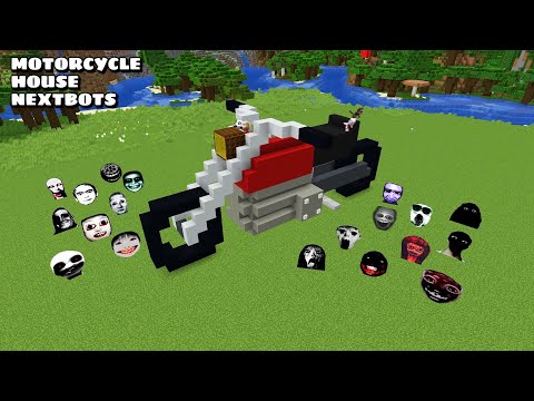 SURVIVAL MOTORCYCLE HOUSE WITH 100 NEXTBOTS in Minecraft - Gameplay - Coffin Meme