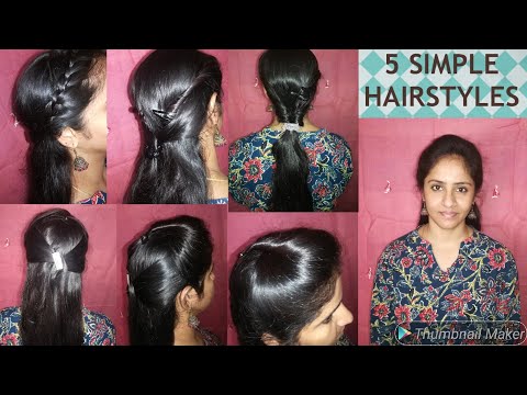 5 Simple Hairstyles For Beginners | Hairstyle tutorial for girls |  Puff and Twist Style Hairstyles