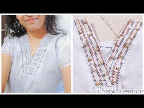 बिना झन्झट बनेगा ये v neck front pleated kurti cutting and stitching tutorial ✨👍 ruffle sleeves top