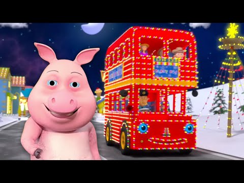 Wheels On The Bus Go Round and Round, Christmas Vehicle Songs for Kids