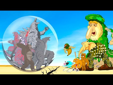 Rescue GODZILLA EARTH & KONG Vs All Brainrot Anime Animals But They All Normal Part 10