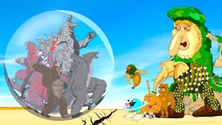 Rescue GODZILLA EARTH & KONG Vs All Brainrot Anime Animals But They All Normal Part 10