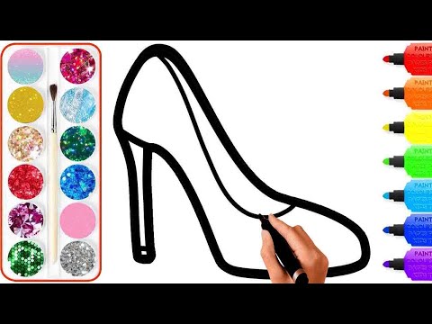 How to draw step by step high Heels, Easy drawing and coloring high Heels for Children