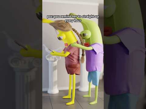 When your girlfriend is constantly hunched over😂 #meme #funny #banana #animation