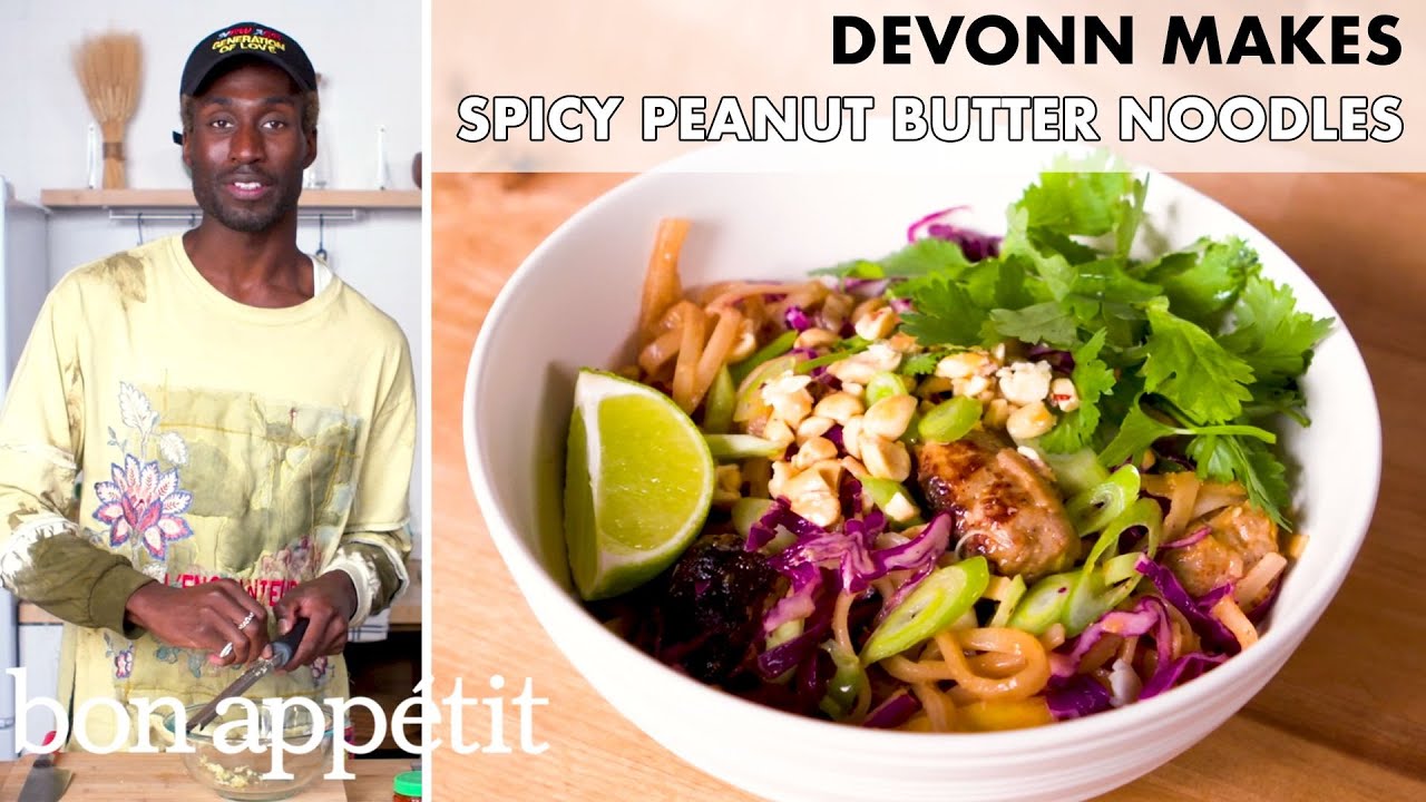 DeVonn Makes Spicy Peanut Butter Noodles with Sausage From the Home Kitchen