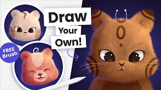 Draw Cute Fluffy Animals in Procreate ✨ Beginner-Friendly Tutorial + Free Brush!