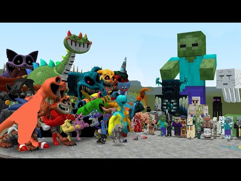 ALL MINECRAFT MOBS VS ALL POPPY PLAYTIME CHAPTER 1-4 CHARACTERS In Garry's Mod!