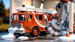 Satisfying Stop Motion Rainbow Slime Disaster & Vehicle Rescue in the City 🚓🌈 | Toy Animation