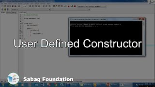 User defined constructor