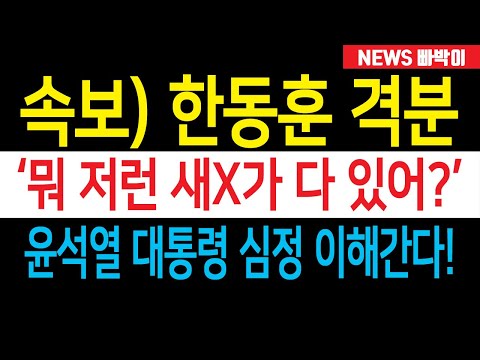 속보) 한동훈도 당했다, '윤석열 대통령 심정 이해간다' 국민의힘 입장발표! 놀라운 사실이 드러났다!!