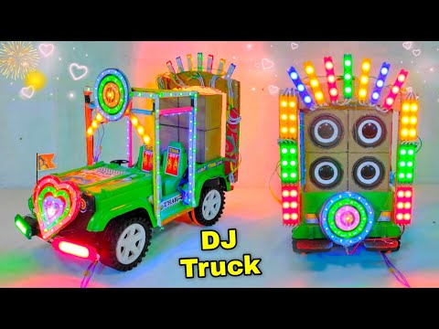 mini dj truck loading at-new home by cardboard making dj truck and light dj toy eicher dj big Dj